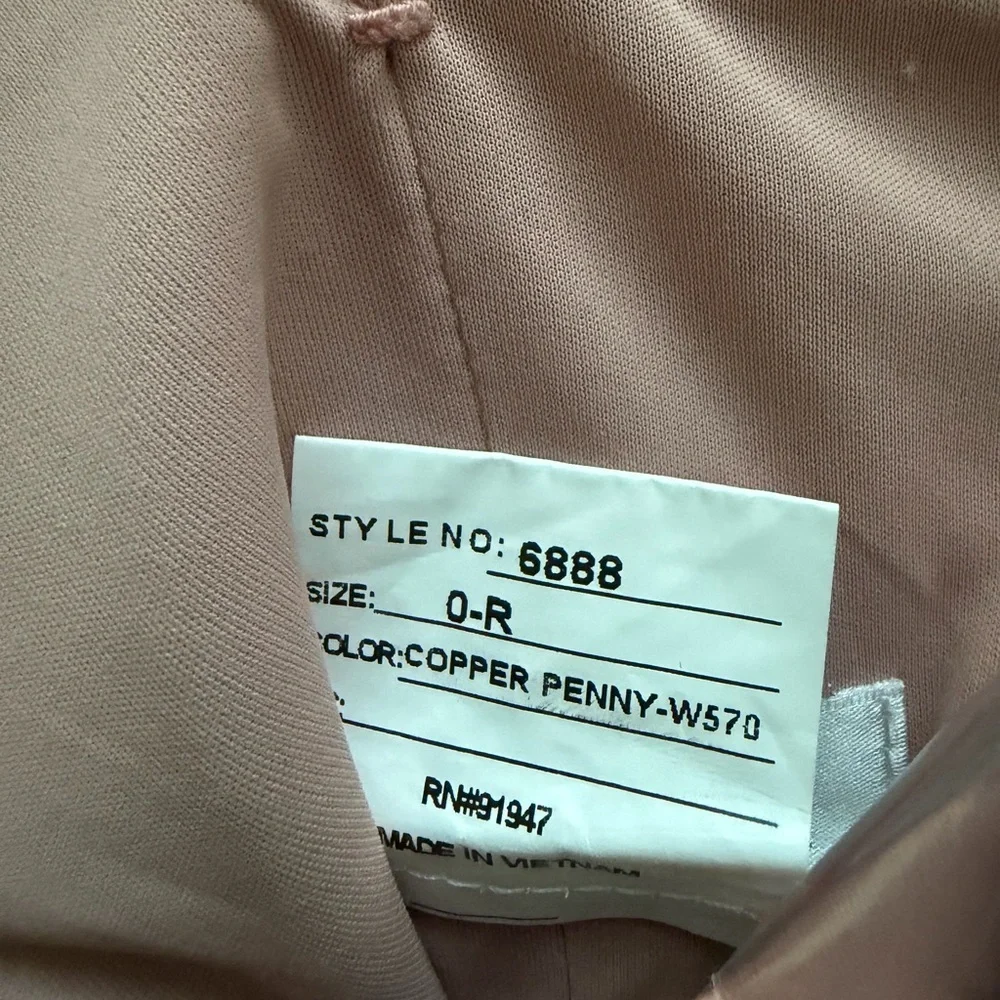 New After Six Corset Strapless Charmeuse Gown in color Copper Penny - Picture 6 of 11